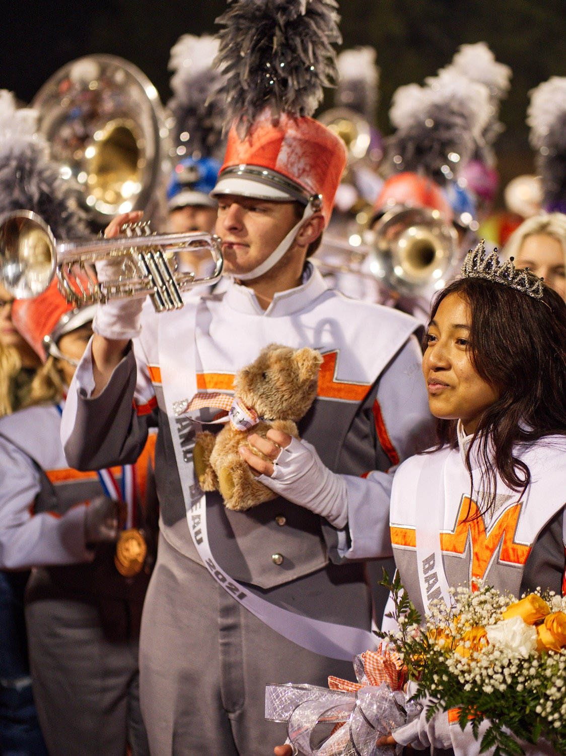 Logan Kinder was selected as band beau and Leslie Alejo was crowned band sweetheart during halftime. [See what else unfolded Friday.]